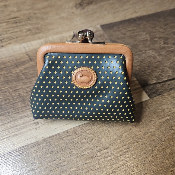Green and Tan Polka Dot Coin Purse - Picture 5 of 10